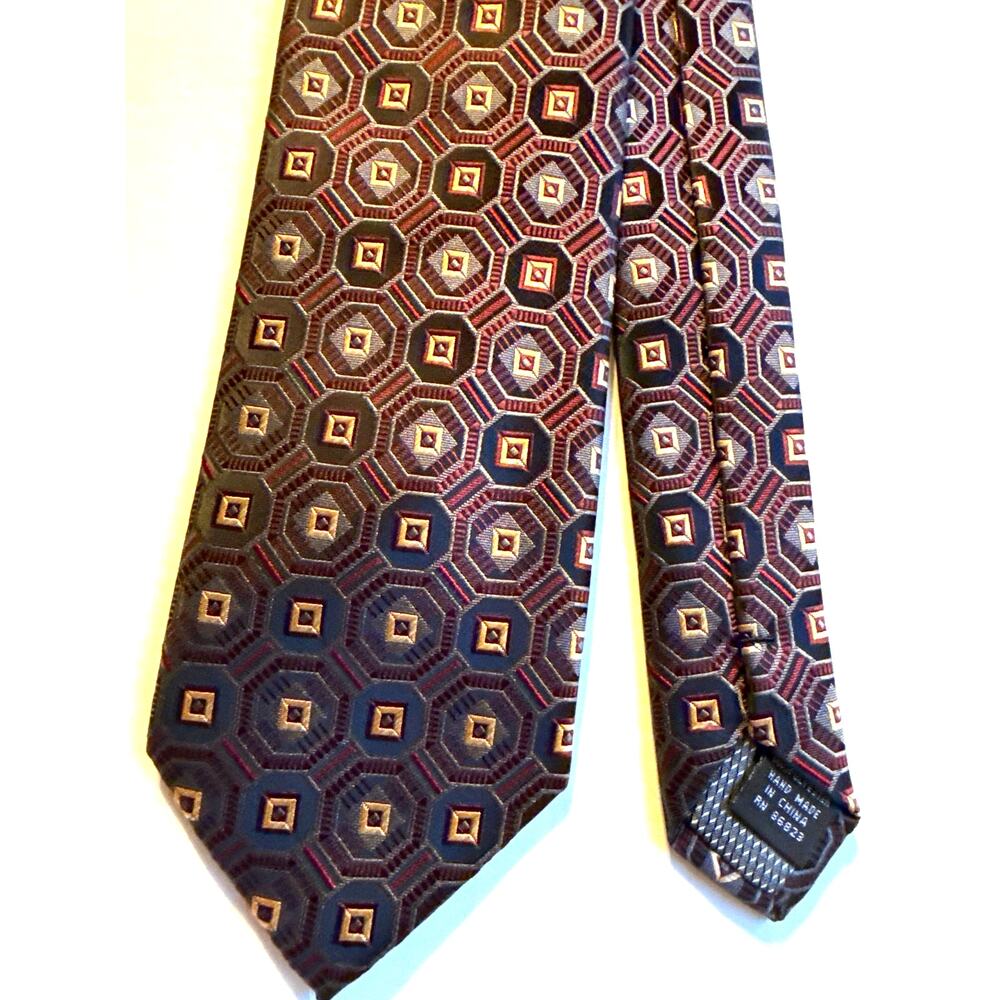 Colours by Alexander Julian Necktie, Black & Red‎ Geometric